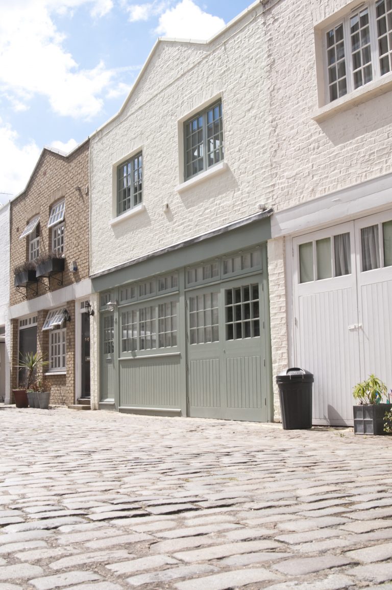 Street view of a newly refurbished mews house