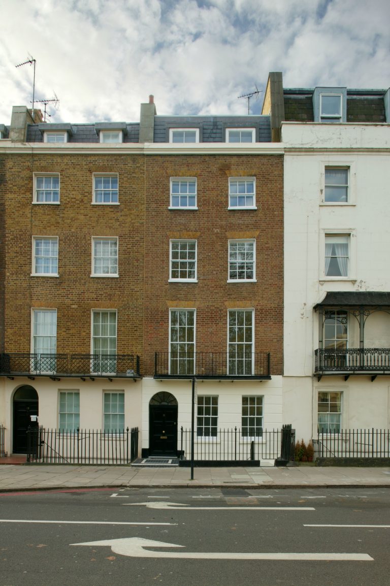 Street view of a refurbished Edwardian townhouse