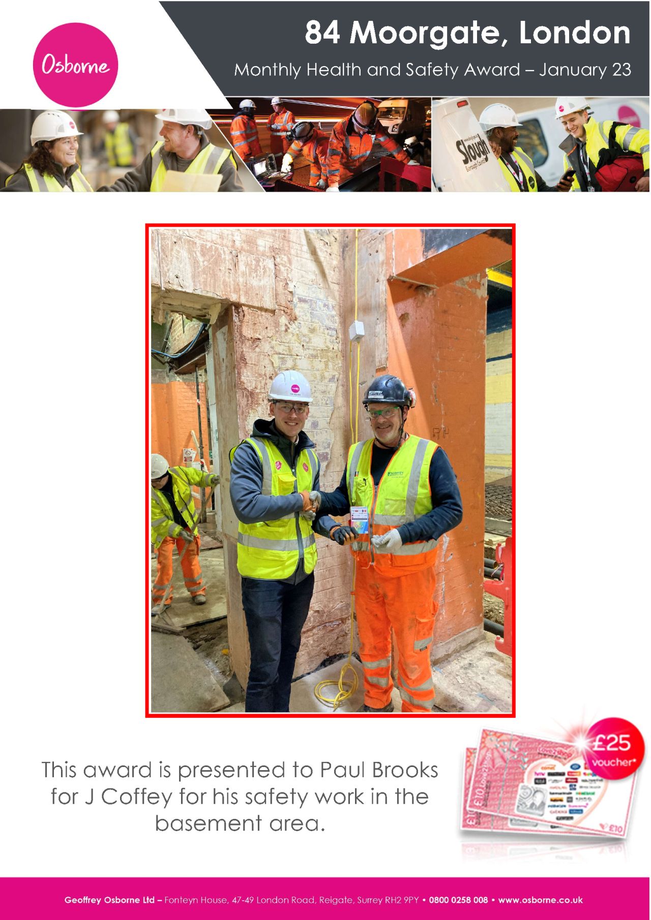 Safety Awards J Coffey Construction Ltd Safety Awards J Coffey Construction Ltd